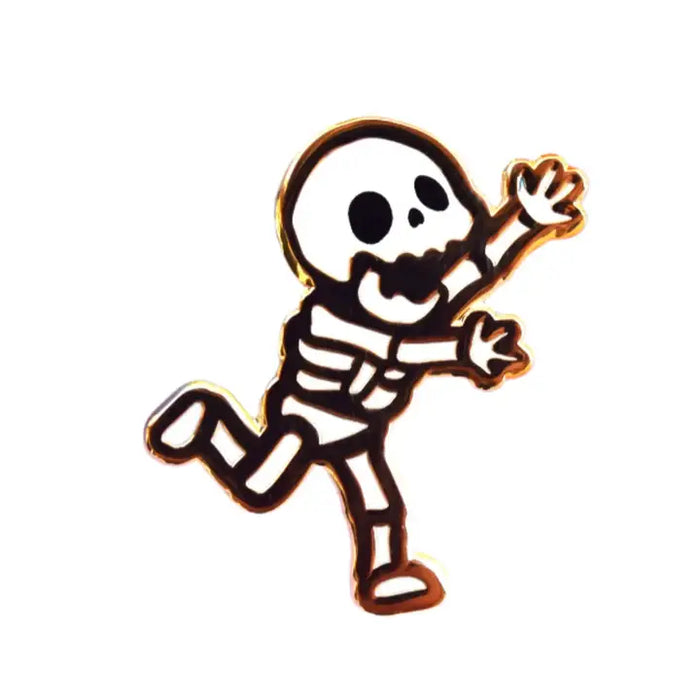 Running Skeleton Enamel Pin