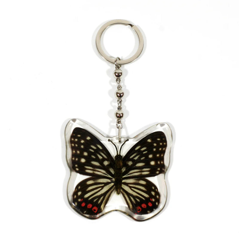 Real Red Ring Skirt Butterfly in Acrylic Keychain