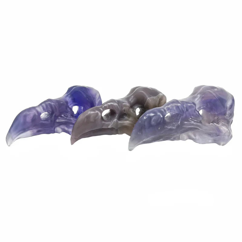 Carved Gemstone Bird Skull