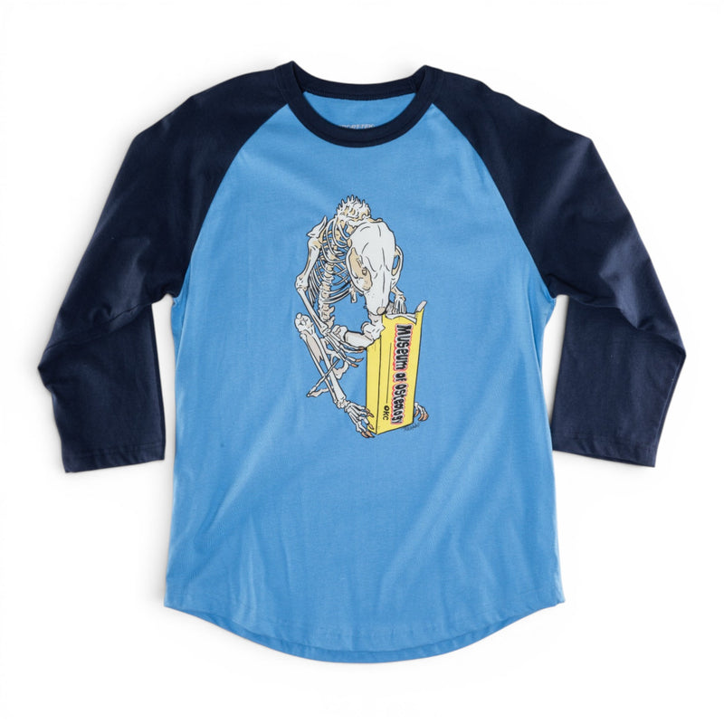 SKELETONS : Museum of Osteology Raccoon with Candy Baseball T-Shirt