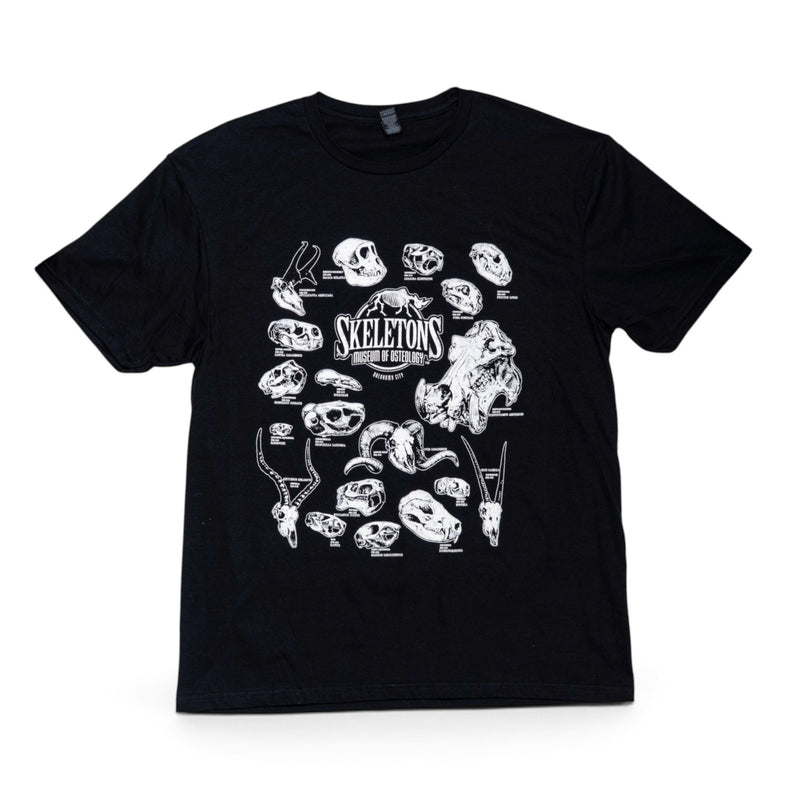 SKELETONS: Museum of Osteology Classic Skulls T-Shirt - Glow-in-the-Dark