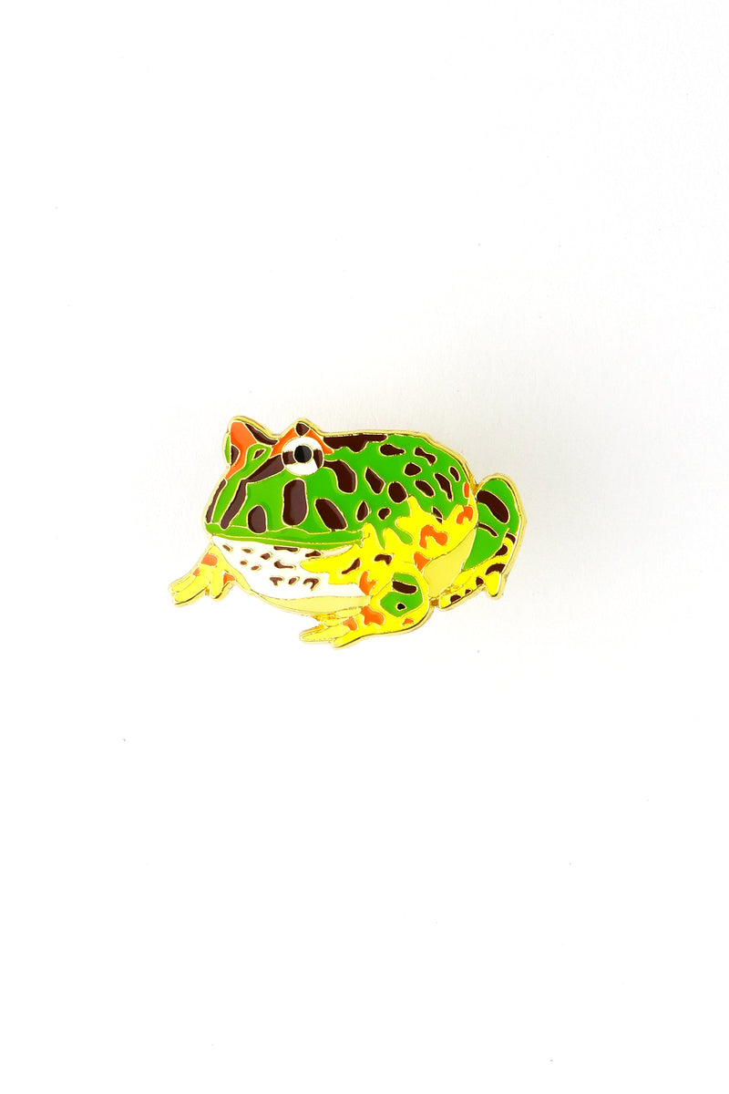 Surinam Horned Frog Enamel Pin (Ceratophrys cornuta)