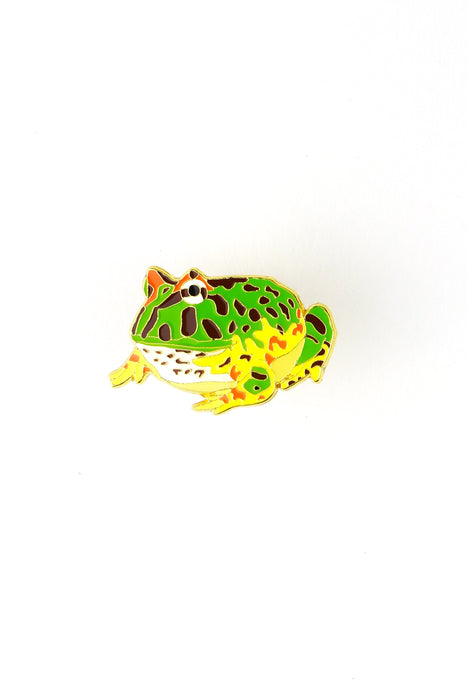Surinam Horned Frog Enamel Pin (Ceratophrys cornuta)