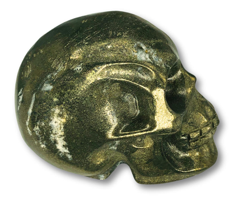 Carved Pyrite Skull