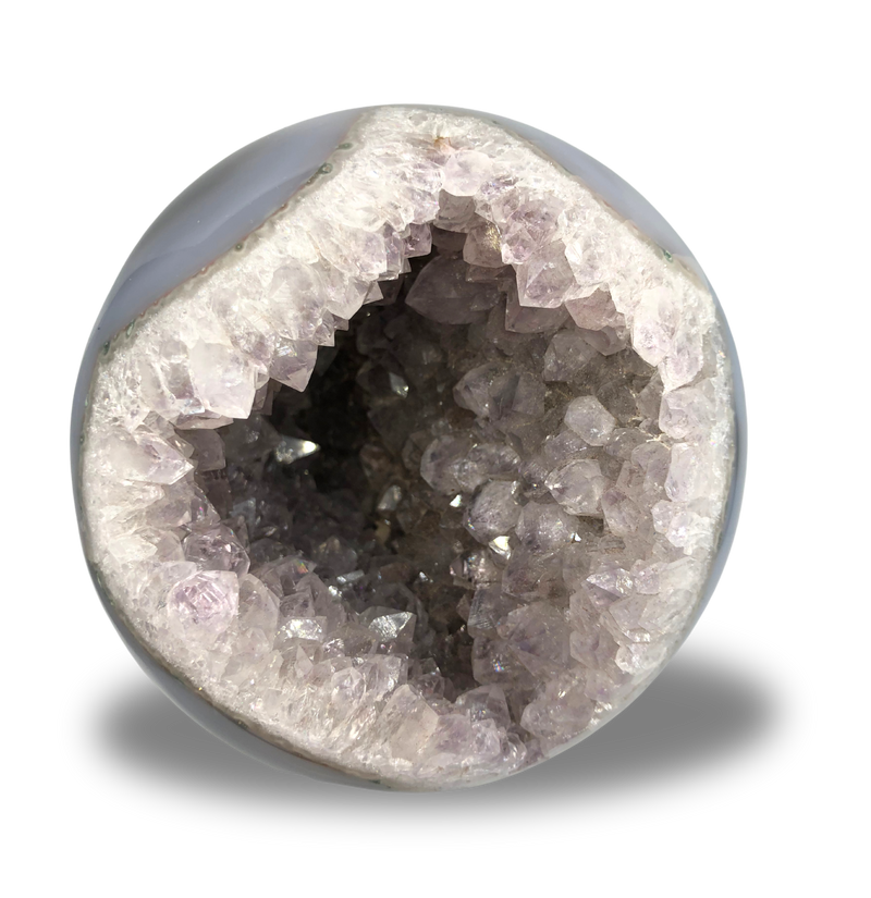 Polished Amethyst Geode Agate Sphere