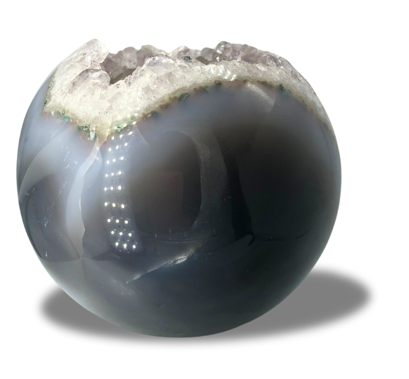 Polished Amethyst Geode Agate Sphere