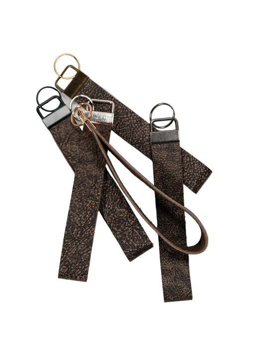 Real African Cape Buffalo Leather Keychain Strap 6"