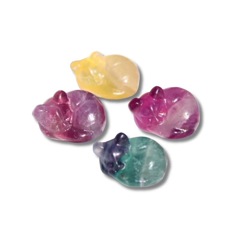 Carved Fluorite Cat