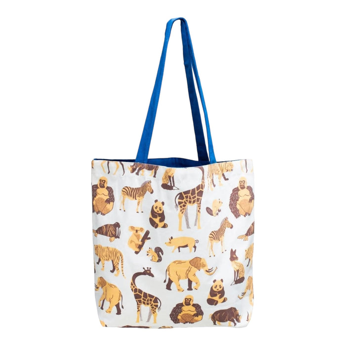 Retro Mammals Canvas Shoulder Tote Bag