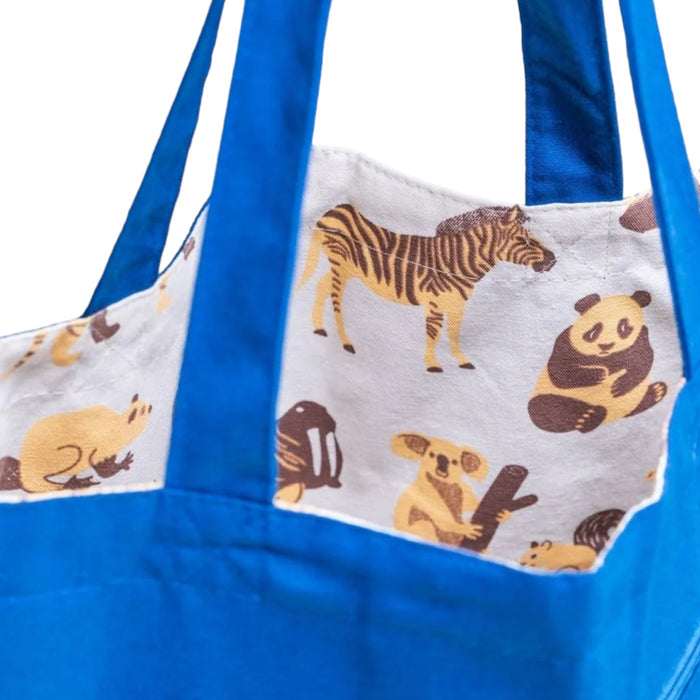 Retro Mammals Canvas Shoulder Tote Bag