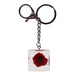 Real Red Rose in Acrylic Cube Keychain