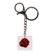 Real Red Rose in Acrylic Cube Keychain