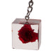 Real Red Rose in Acrylic Cube Keychain