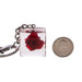 Real Red Rose in Acrylic Cube Keychain