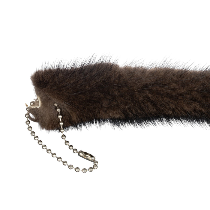 Real Mink Tail On Ball and Chain Keychain