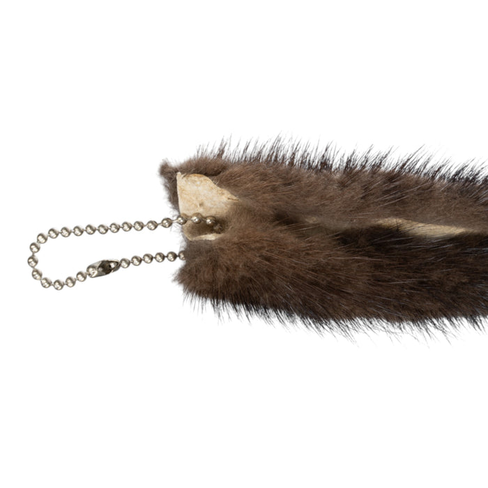 Real Mink Tail On Ball and Chain Keychain