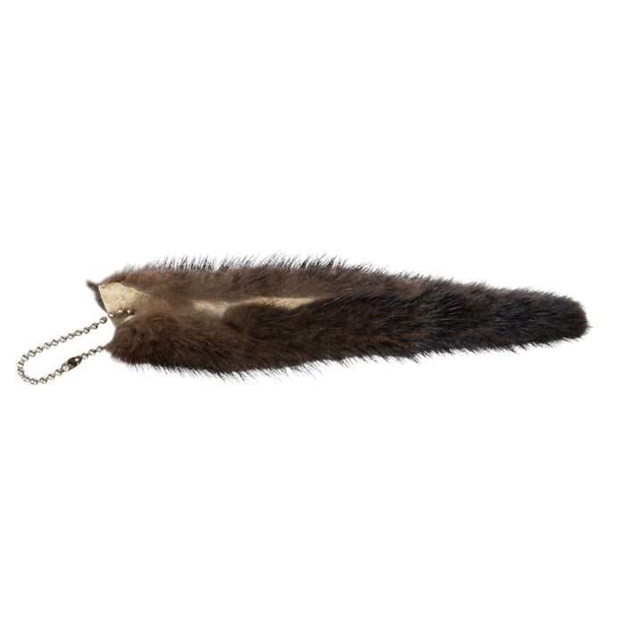 Real Mink Tail On Ball and Chain Keychain