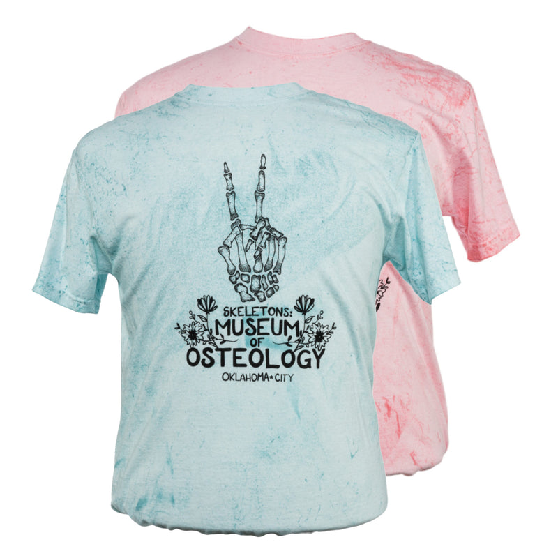SKELETONS: Museum of Osteology Peace Sign Color Wash T-Shirt