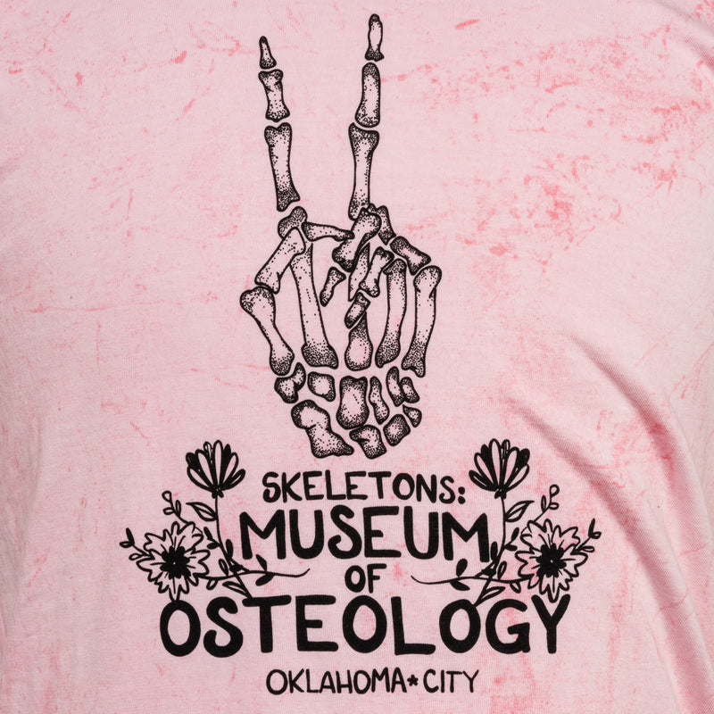 SKELETONS: Museum of Osteology Peace Sign Color Wash T-Shirt