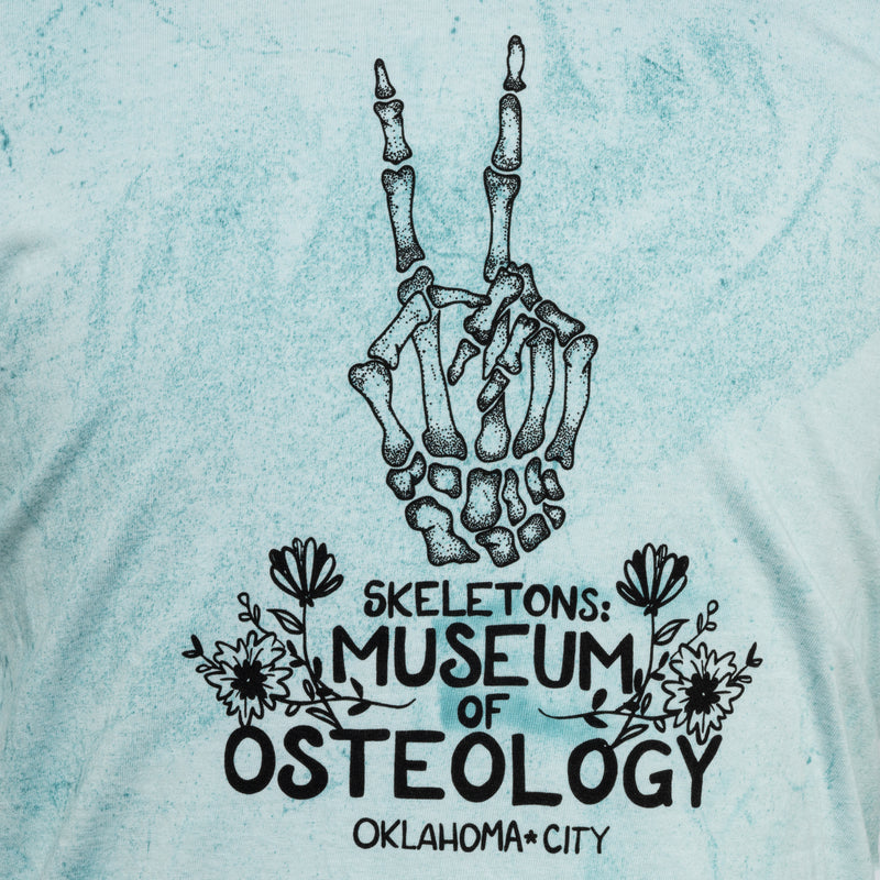 SKELETONS: Museum of Osteology Peace Sign Color Wash T-Shirt