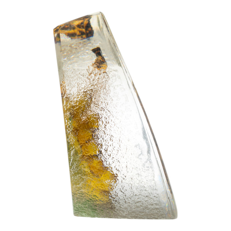 Real Butterfly and Flowers in Teardrop-shaped Acrylic Paperweight