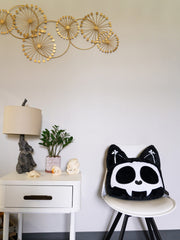 Skelekitty Throw Pillow