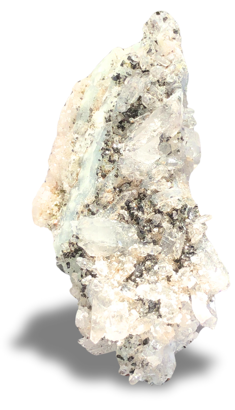 Quartz, Prehnite, Babingtonite Mineral Specimen