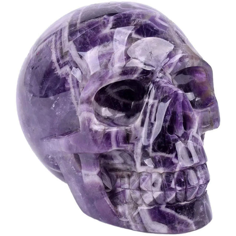 Carved Amethyst Skull - Large