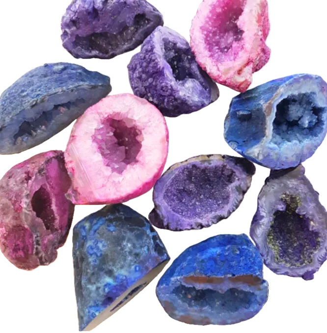 Dyed Agate Geode Mineral Specimen - Small