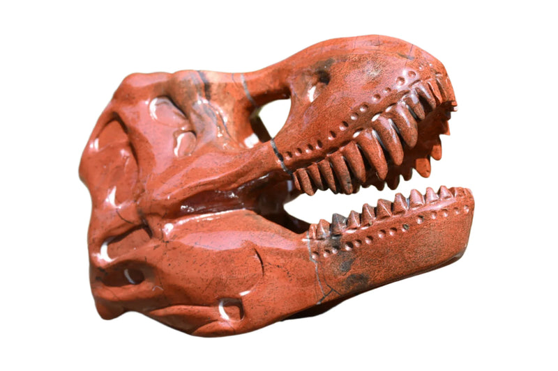 Carved Gemstone T-Rex Skull