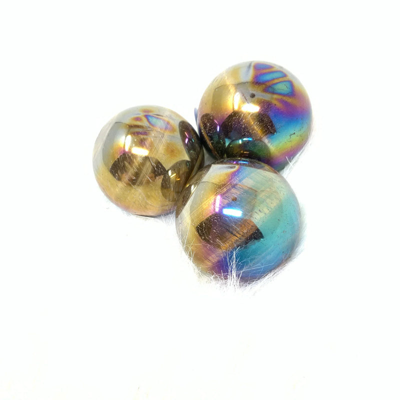 Polished Aura Tiger's Eye Sphere