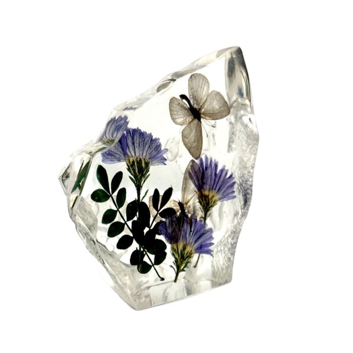 Real Short-tailed Blue Butterfly Asymmetrical Paperweight