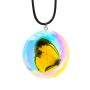 Real Butterfly in Iridescent Acrylic Necklace