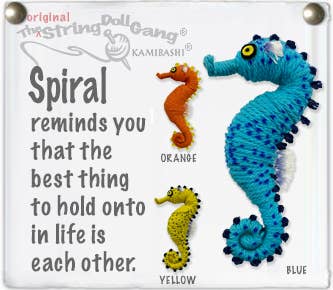 Spiral the Seahorse (The String Doll Keychain)