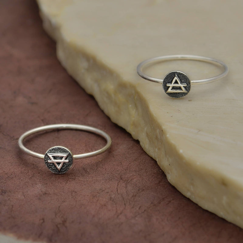 Sterling Silver Stacking Ring Earth and Air
