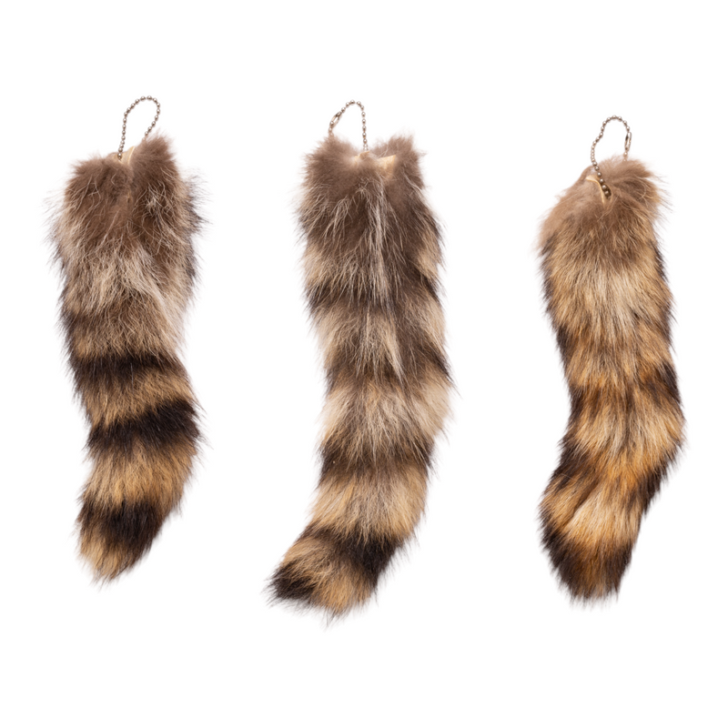 Real Raccoon Tail on Ball Chain - Single