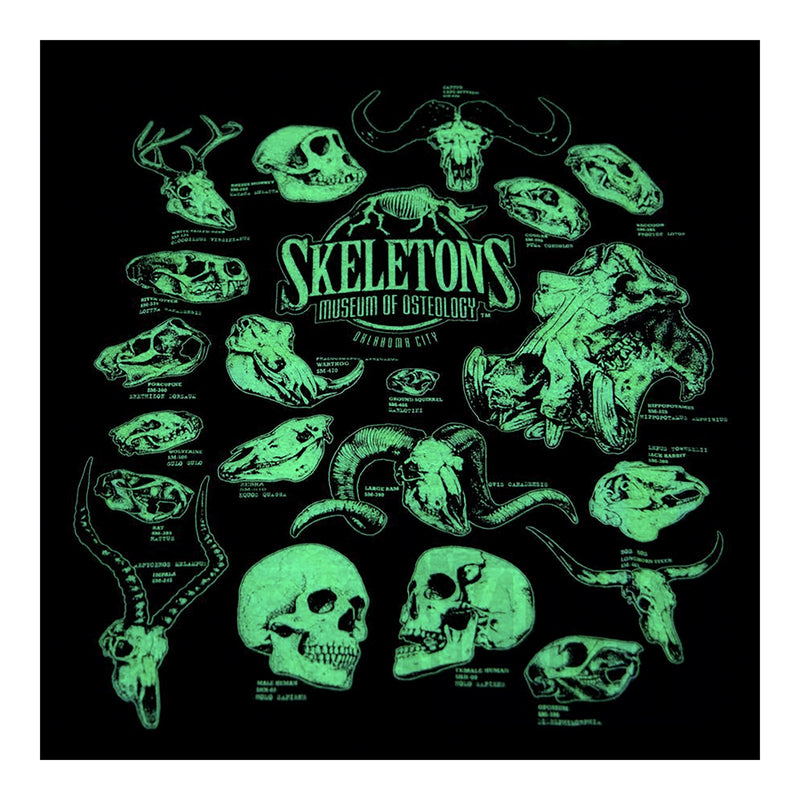 SKELETONS: Museum of Osteology Classic Skulls T-Shirt - Glow-in-the-Dark